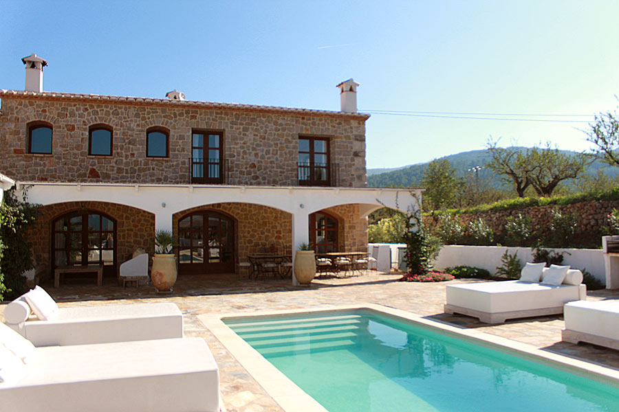 Pool terrace at Cuatre Finques